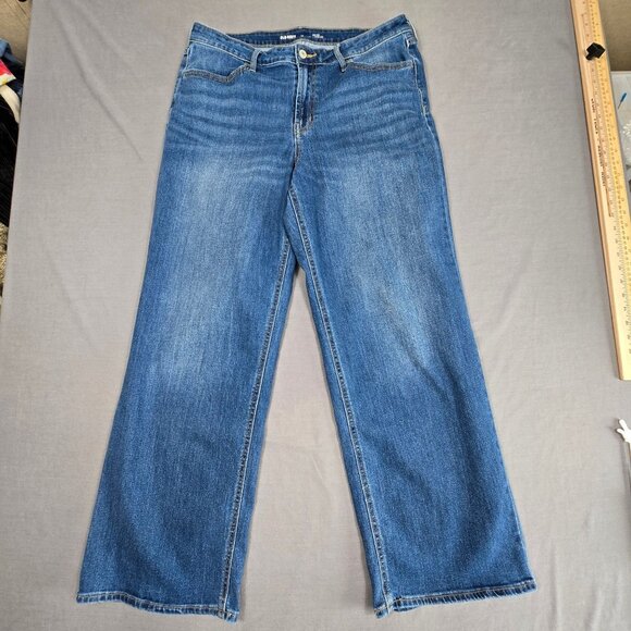 Old Navy Denim - Old Navy Womens High-Rise Wow Wide Leg Jeans Size 14 Blue Denim